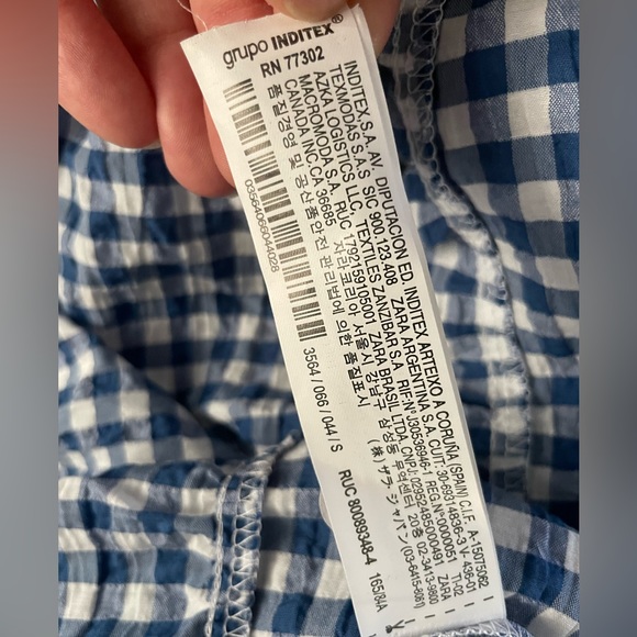 Blue and white checkered Zara dress - Picture 7 of 8